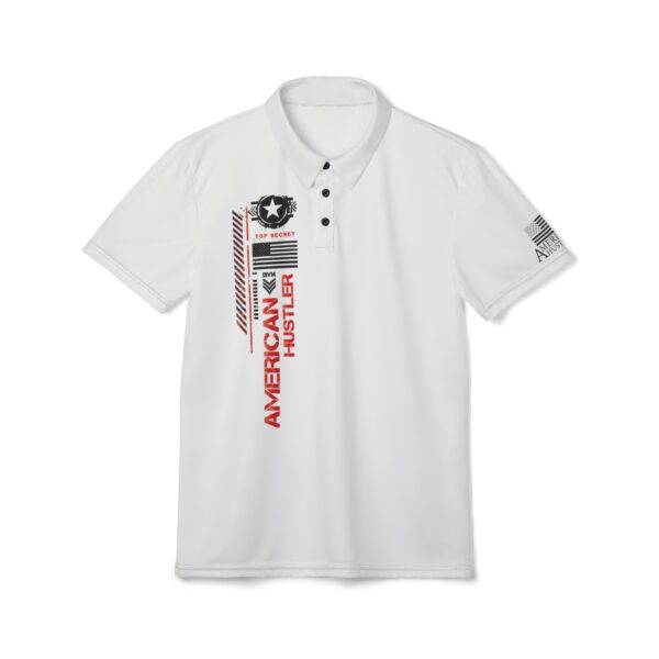 American Hustler Button Polo Shirt - Red- Unisex